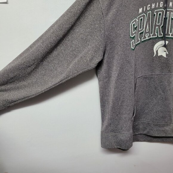 MSU Spartan Michigan State University Hoodie Mens Large 42 44 Green Gray Big Ten - Picture 4 of 7